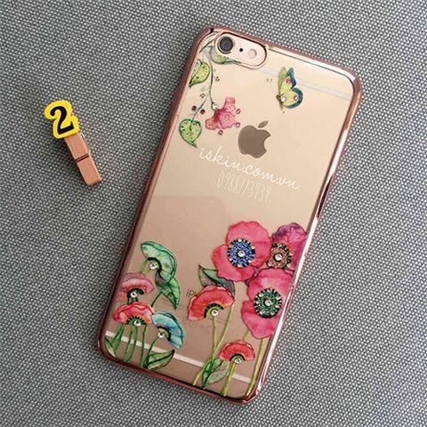 Ốp lưng Iphone 6/6s Plus Casecube silicon dẻo, hoa văn, viền rose gold (vàng hồng)