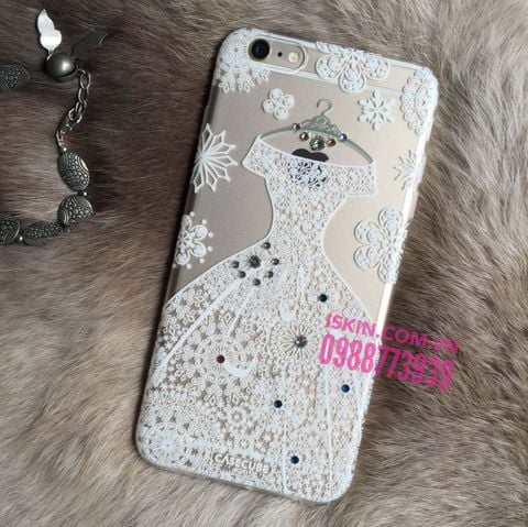 Ốp lưng Iphone 6/6s CaseCube Váy ren xinh xắn, đính đá lấp lánh, dễ thương