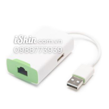 Cáp Jcpal - USB Hub 2 port + Ethernet adapter