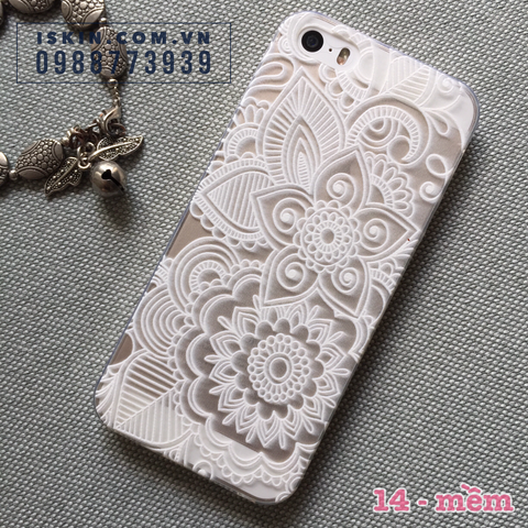 Ốp lưng Iphone 5/5s Henna Hoa văn đẹp, đơn giản, sang trọng, dễ thương