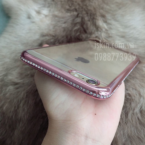 Ốp lưng Iphone 6/6s Plus iSecret+ silicon dẻo, đá âm cẩn viền, sang trọng, đẹp