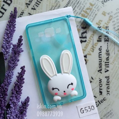 Ốp Lưng Samsung Galaxy Grand Prime G530 Thỏ Bunny Dẻo Có Chống Máy, Dây Đeo