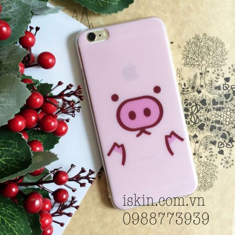 Ốp lưng Case Iphone 5s 6s Plus chú heo hồng hoạt hình dễ thương Giá rẻ TpHcm Iskin Store