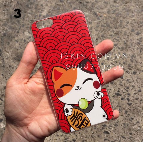 Ốp lưng Iphone 6 6s silicon dẻo Mèo Tài Lộc 2016