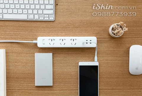 Ổ cắm điện thông minh Xiaomi Power Strip đa năng, gồm 3 lỗ cắm điện và 3 cổng sạc USB (BH 3 tháng)
