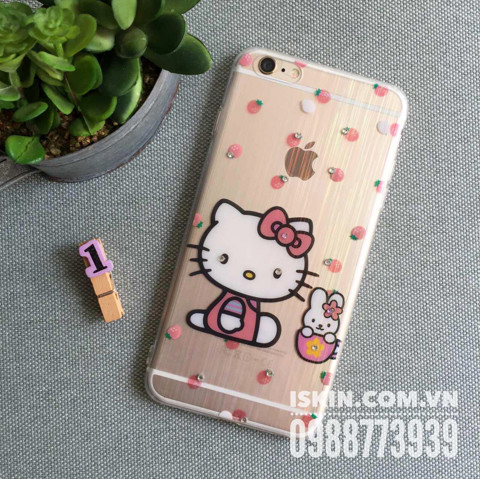 Ốp lưng Iphone 5/5s Silicon dẻo trong ánh 7 màu, Hello Kitty dễ thương, đẹp, giá rẻ, Tphcm.