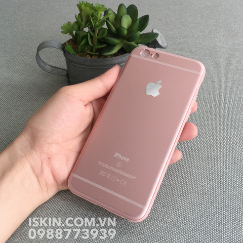 Ốp lưng Iphone 6/6s màu Rose Gold chuẩn như máy 6s thật, lưng nhôm, viển dẻo Giá Rẻ TpHcm Iskin 