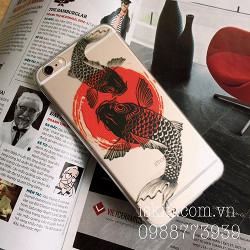 Ốp Lưng Iphone 6 6s Silicon Dẻo Trong Hình Cá Koi Nhật Bản May mắn Hoạt hình dễ thương Giá Rẻ Đẹp Độc TpHcm