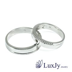 Nhẫn cưới vàng đính đá/Kim cương tự nhiên - W0002