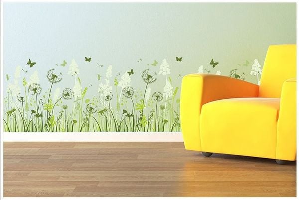 Decal chân tường bồ công anh