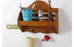 Kệ gỗ có móc treo Zakka