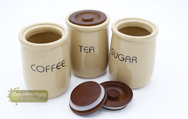 Hủ sứ đựng trà,cafe,đường
