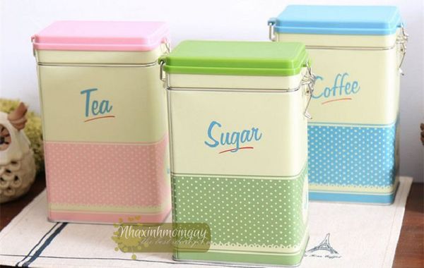 Bộ hủ đựng trà, đường, cafe