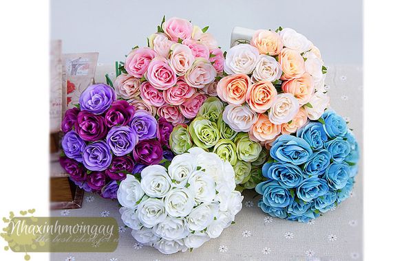 Hoa hồng bó nhiều màu