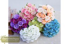 Hoa hồng bó nhiều màu