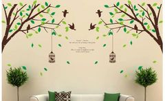 Decal cây xanh hai nhánh