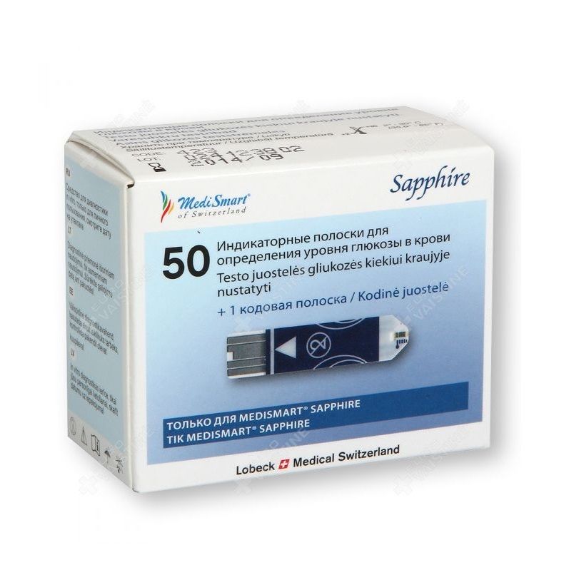 Que thử đường huyết Medismart Sapphire 50 Que thử đường huyết Medismart Sapphire 50