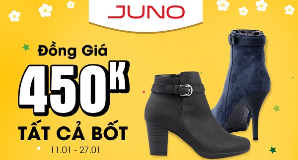 Đến Juno rinh giày bốt đồng giá 450.000 đồng một đôi