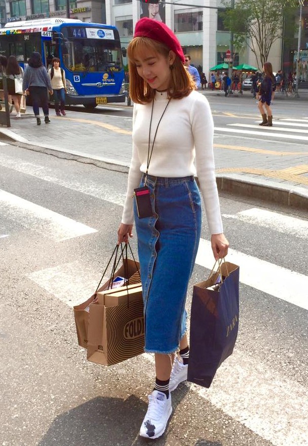 30+ TIPS Phối Đồ Với Chân Váy Jean Dài Như Fashionista